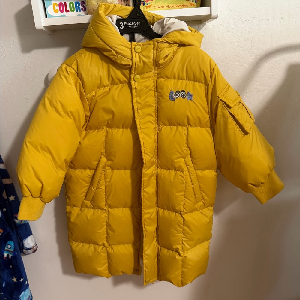 Sunny Yellow Kids Puffer Coat